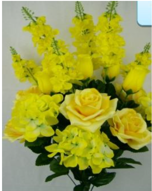 Yellow Rose and Hydrangea Bush