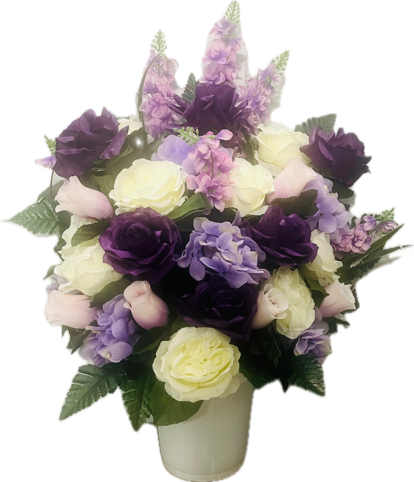 Hoop Basket Bouquet Silk Flowers (Choose colors)
