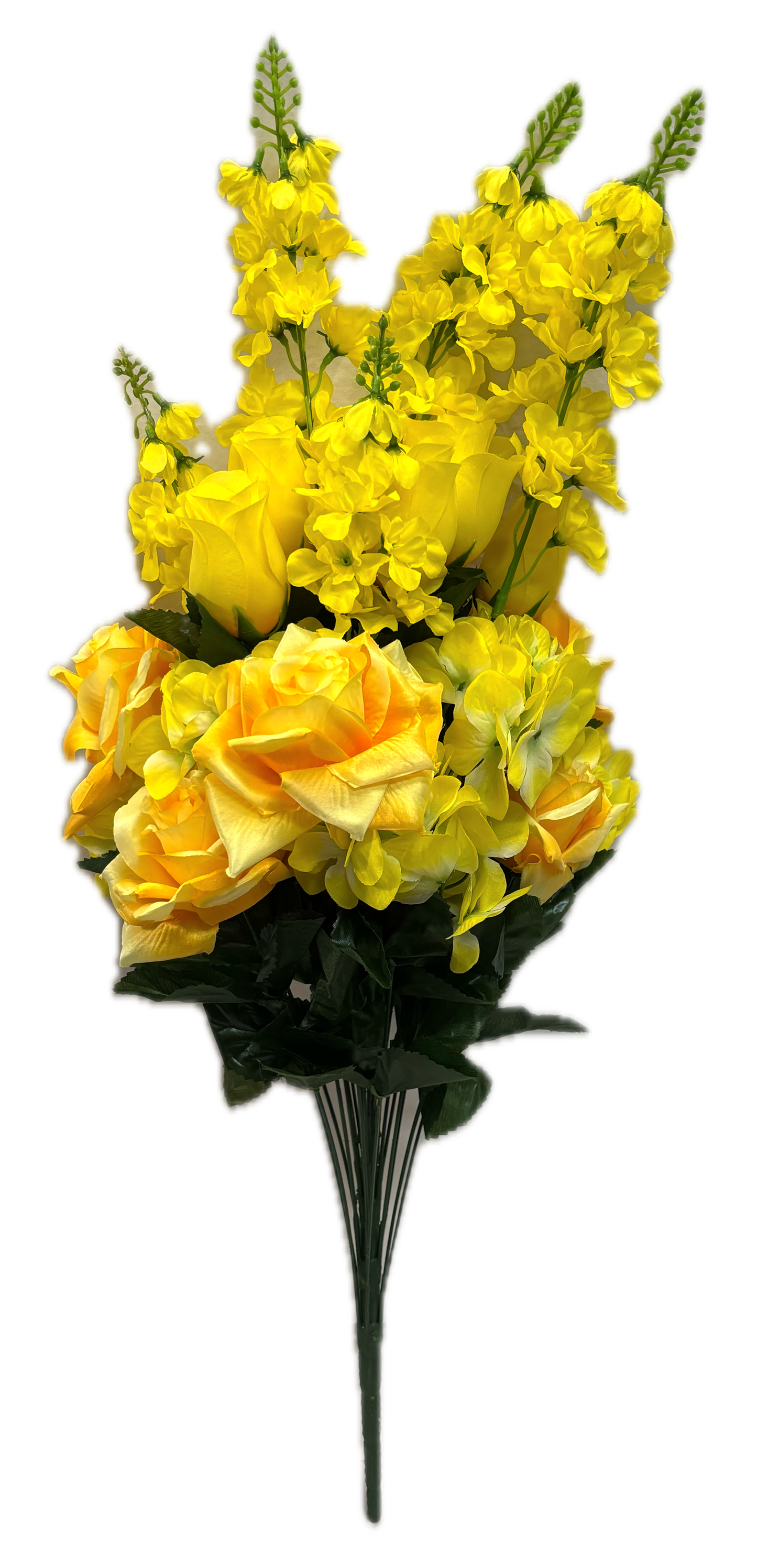 Yellow Rose and Hydrangea Bush