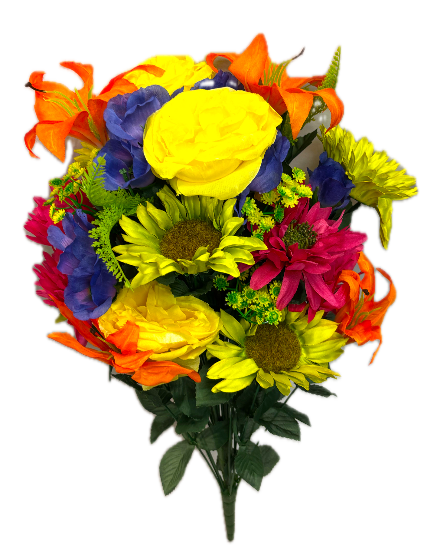 Yellow, Purple, Kiwi, Orange & Pink Sunflower Mix Bush