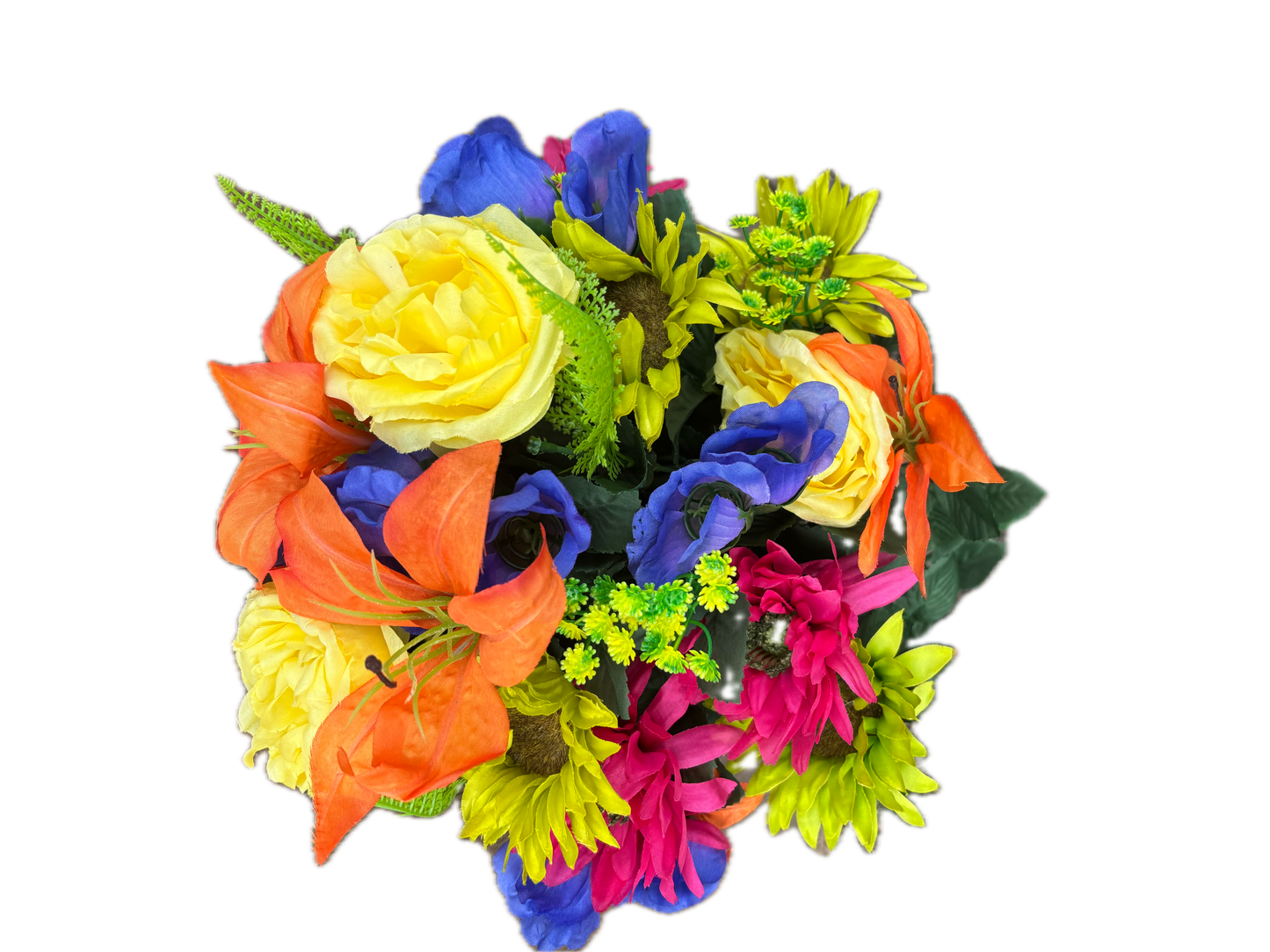 Yellow, Purple, Kiwi, Orange & Pink Sunflower Mix Bush