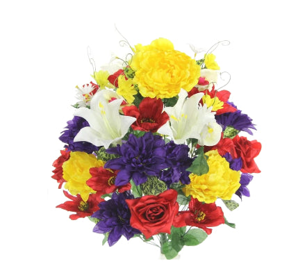Red, Yellow, Purple Floral Mix Bush