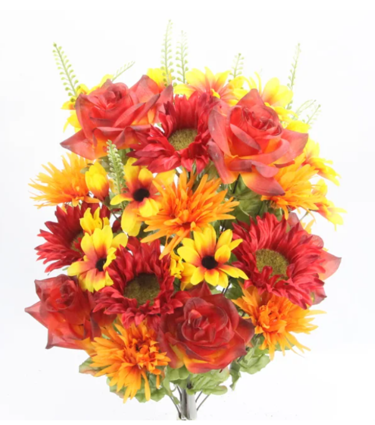 Fall Sunflower Mum Rose Bush