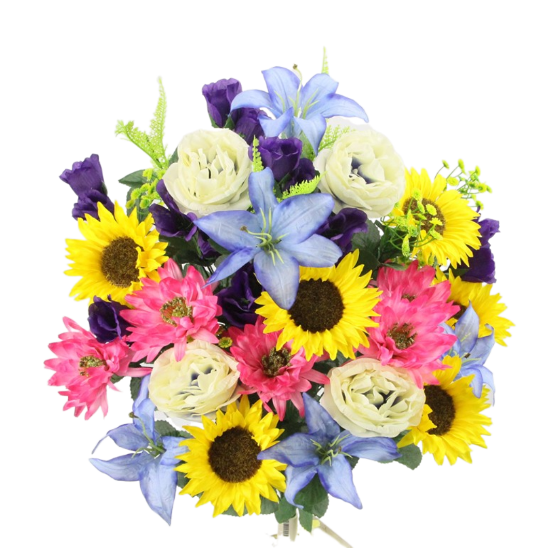 Yellow, Purple & Pink Sunflower Mix Bush
