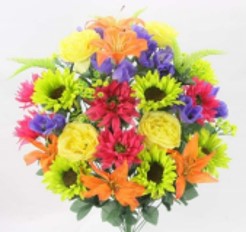 Yellow, Purple, Kiwi, Orange & Pink Sunflower Mix Bush