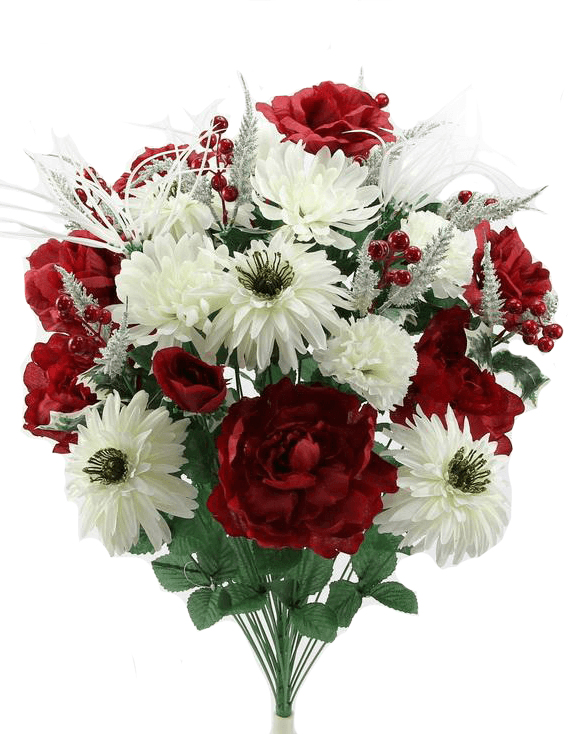 Red & White Christmas Floral Mix Bush