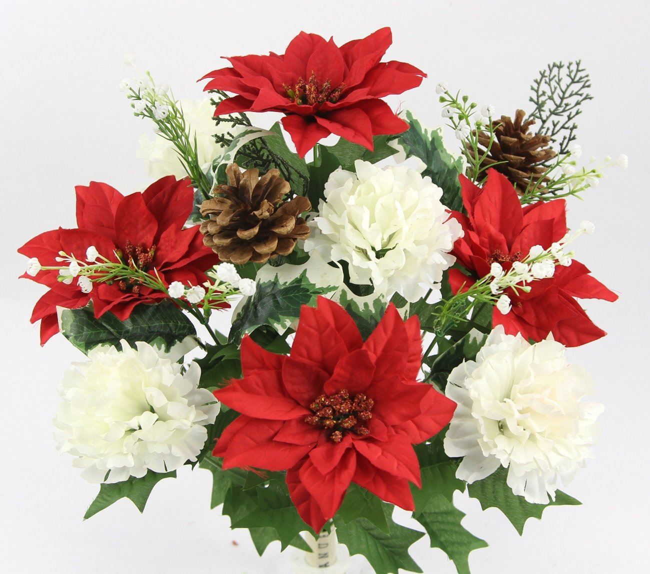 Poinsettia and Carnations Christmas Mixed Bush