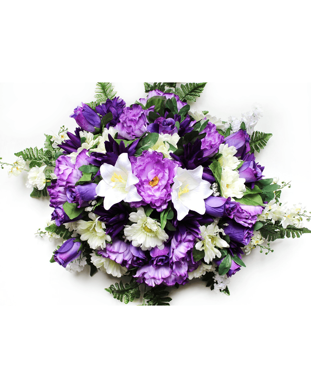 Large Purple & White Rose Floral Spray