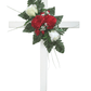 Red & White Rose Floral Cross