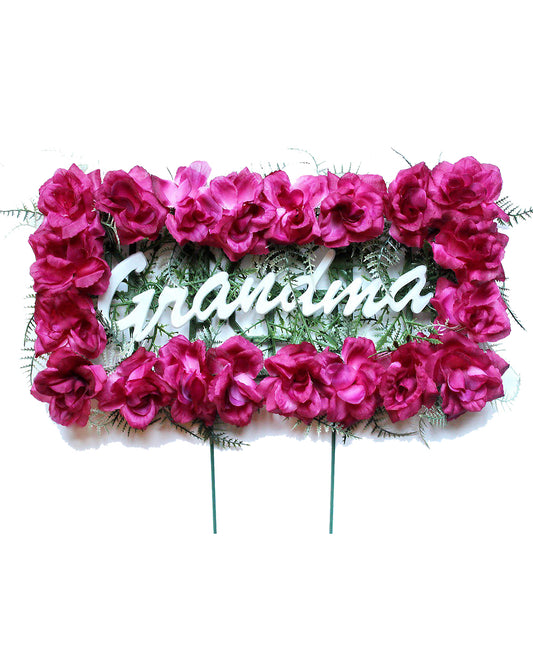Mauve GRANDMA Floral Pillow