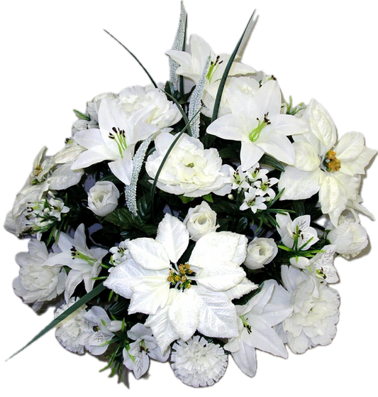 White Poinsettia Christmas Mixed Bush