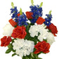 Red, White & Blue Rose and Hydrangea Bush