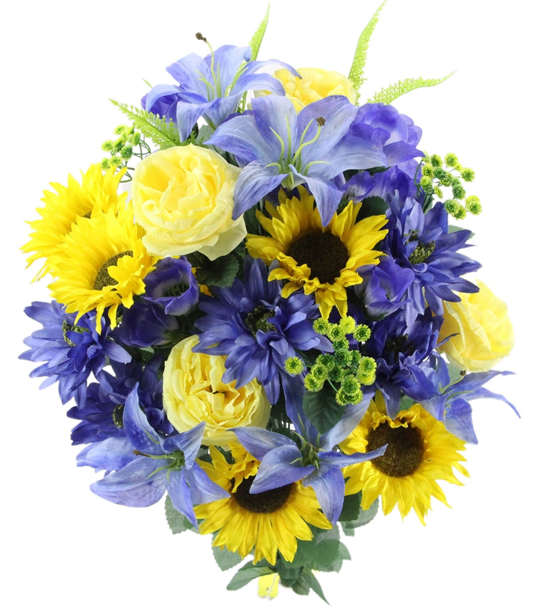 Yellow & Blue Sunflower Mix Bush