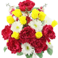 Bright Pink, Yellow & White Floral Mix Bush