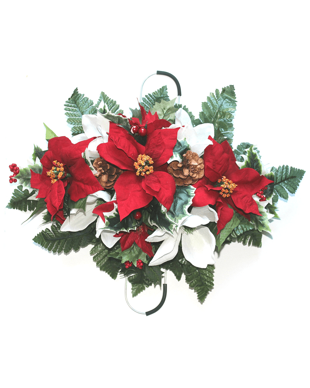 Standard Red & White Poinsettia Christmas Mix Spray