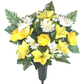 Yellow & White Rose Mix FORWARD-FACING Vase