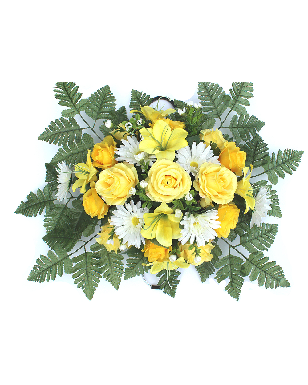 Standard Yellow & White Rose Floral Spray