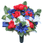 Red, White & Blue Floral Mix FORWARD-FACING Vase