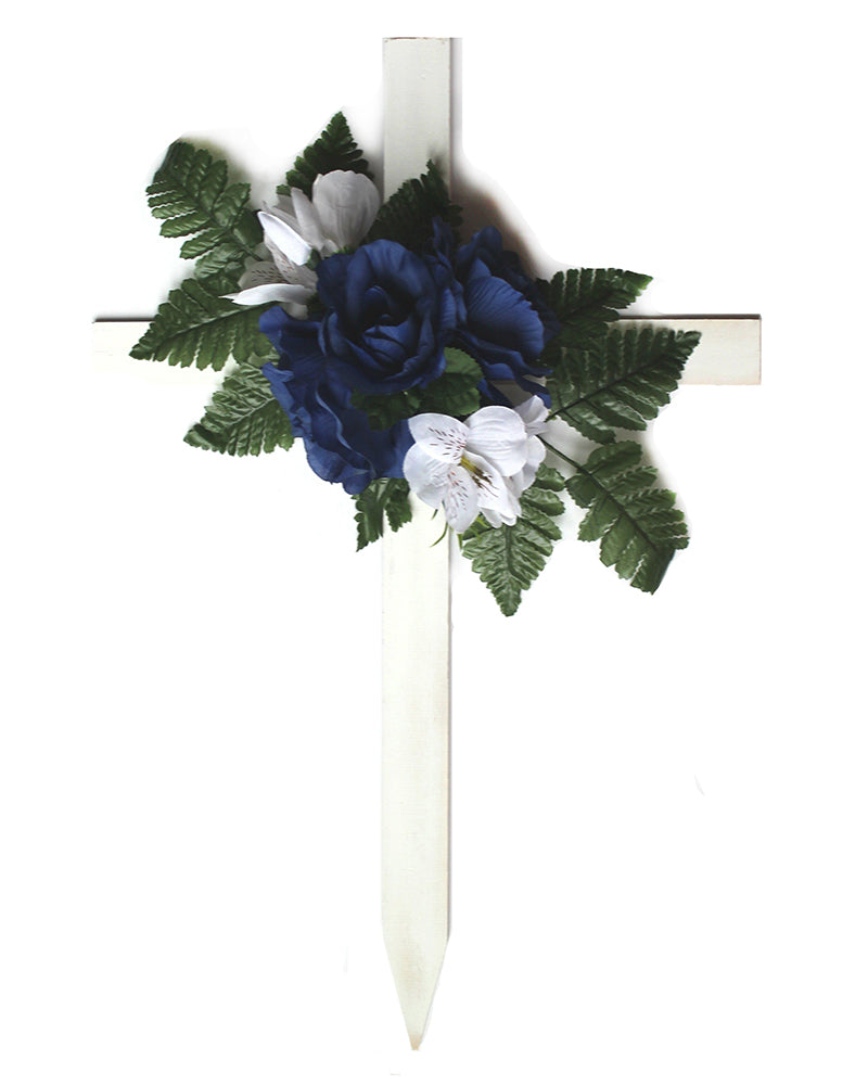 Blue & White Floral Mix Cross