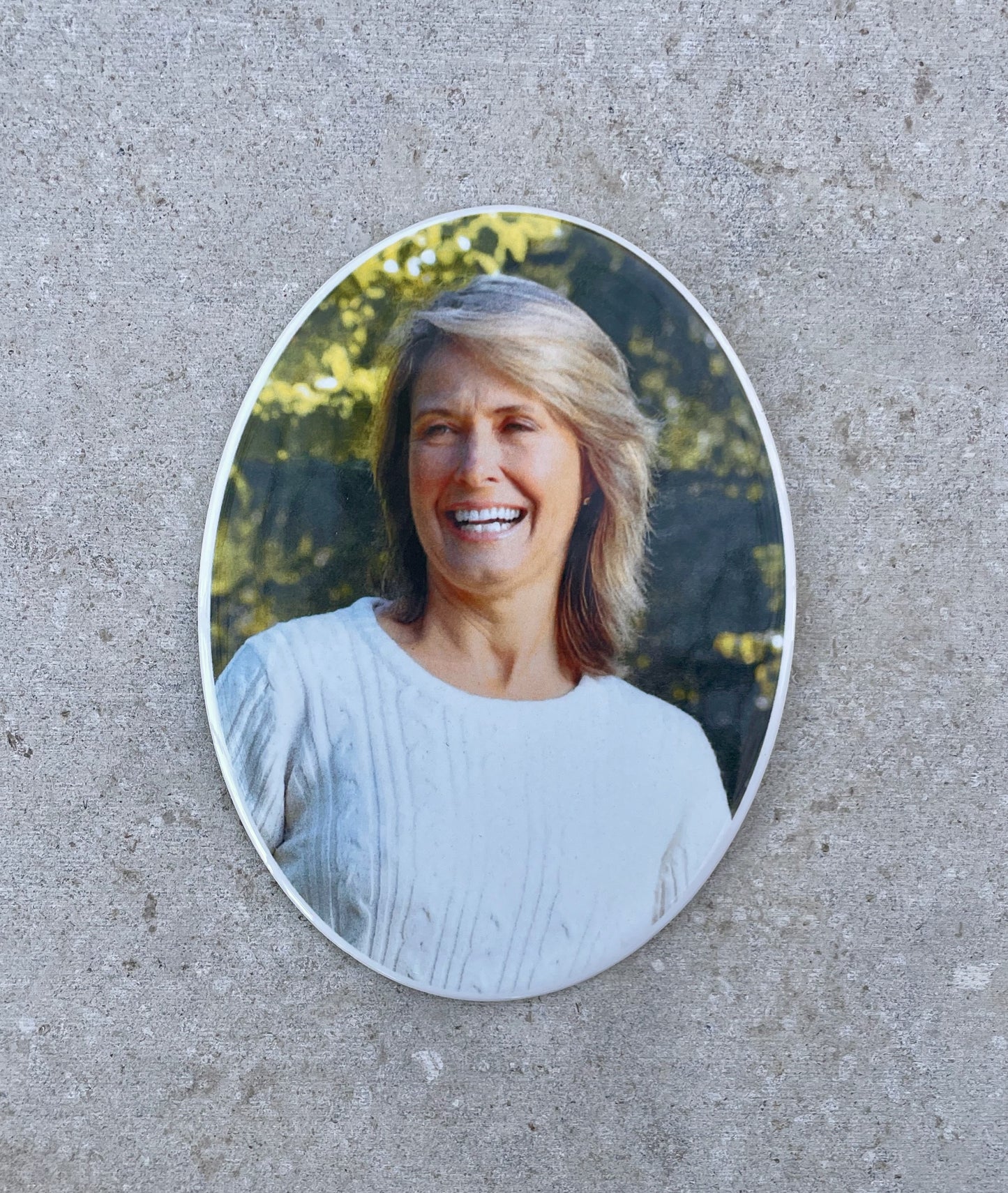 Personalized Ceramic Headstone Photo - Oval