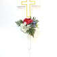 Cross Memorial with Fuchsia Ranunculus