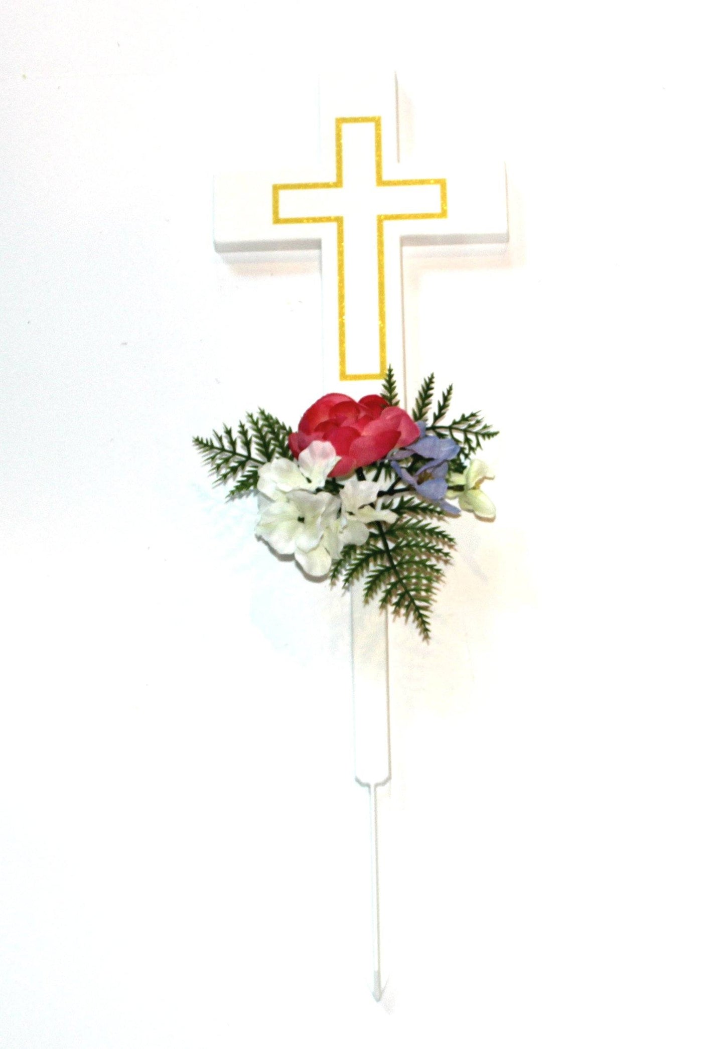 Cross Memorial with Fuchsia Ranunculus