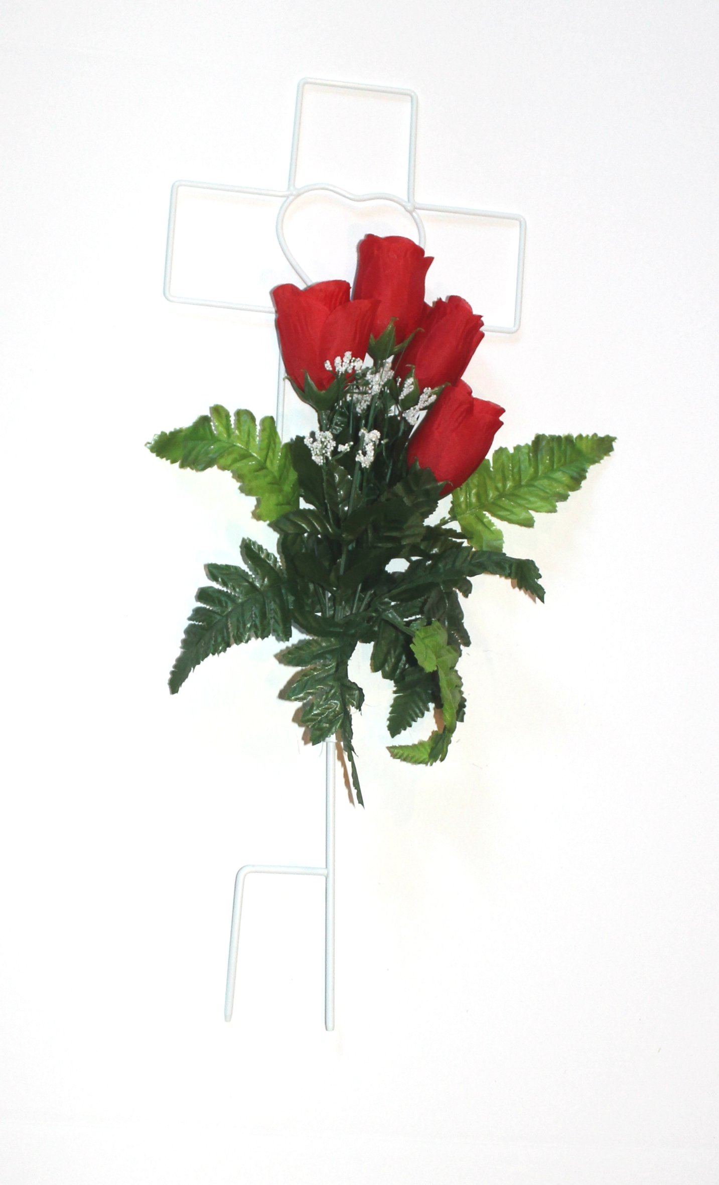 Cross Wire Stand - Red Rose