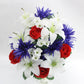 Peony, Lily, and Rose Patriotic Mixed Bush