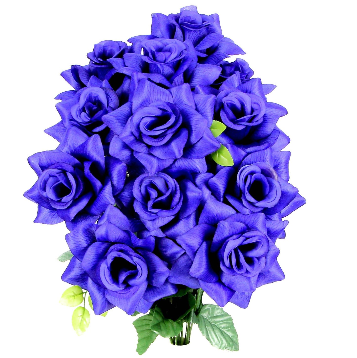 Premium 9 Very Full Rose Flowers Blue Bush