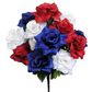 Red, White & Blue Rose Bush