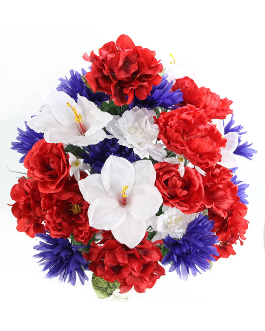 Red, White & Blue Floral Mix Bush