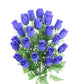 Premium Blue Silk Rosebud Bush