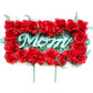 Red MOM Floral Pillow