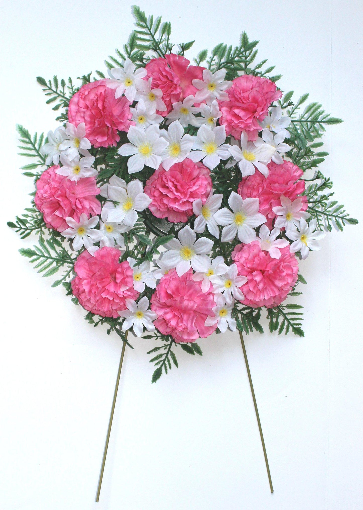 Wreath Pillow - Pink and white- 12 Inch