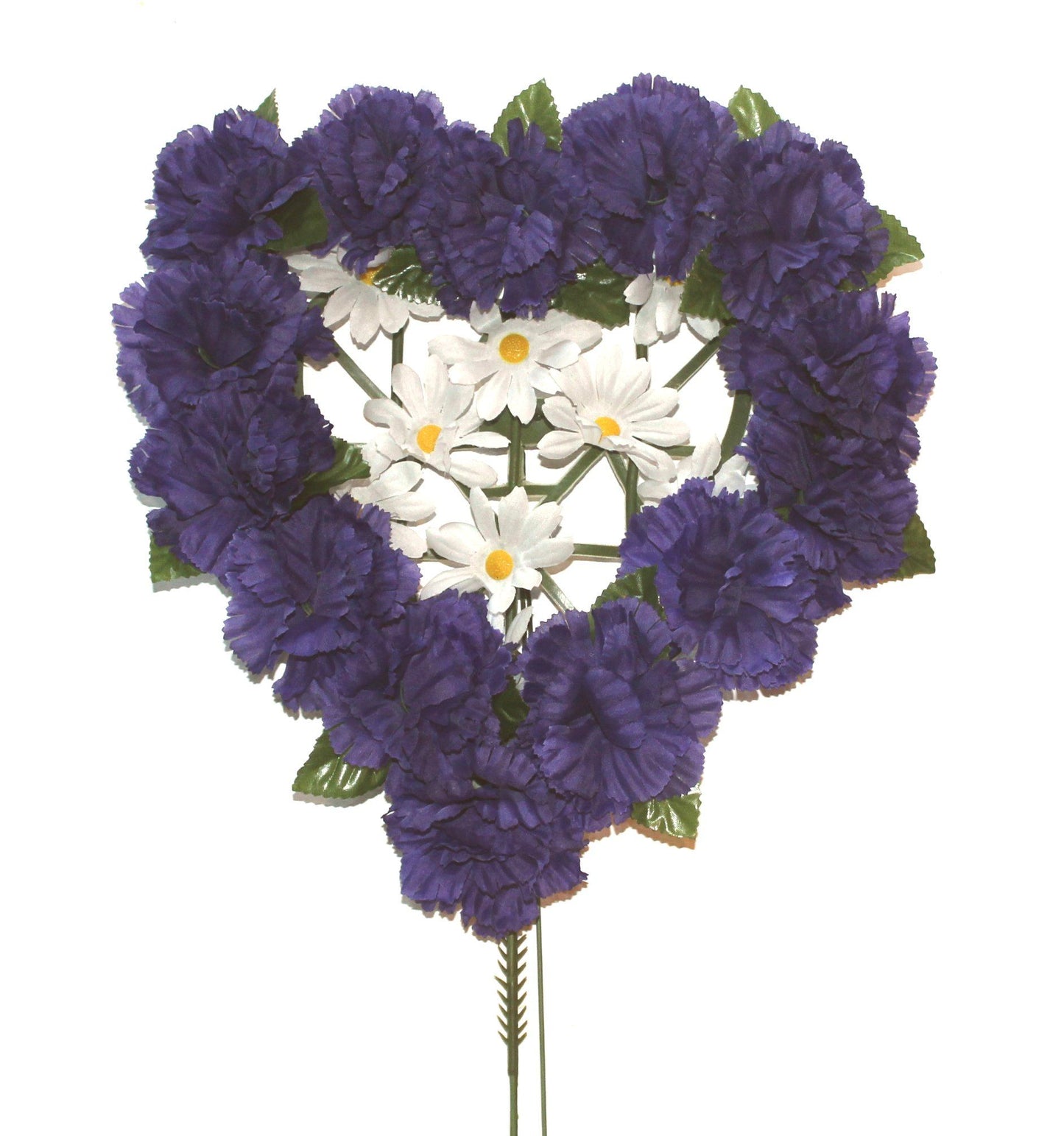 Purple Heart Shaped Flowered Wreath Pillow
