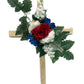 Red, White & Blue Floral Mix Natural Cross