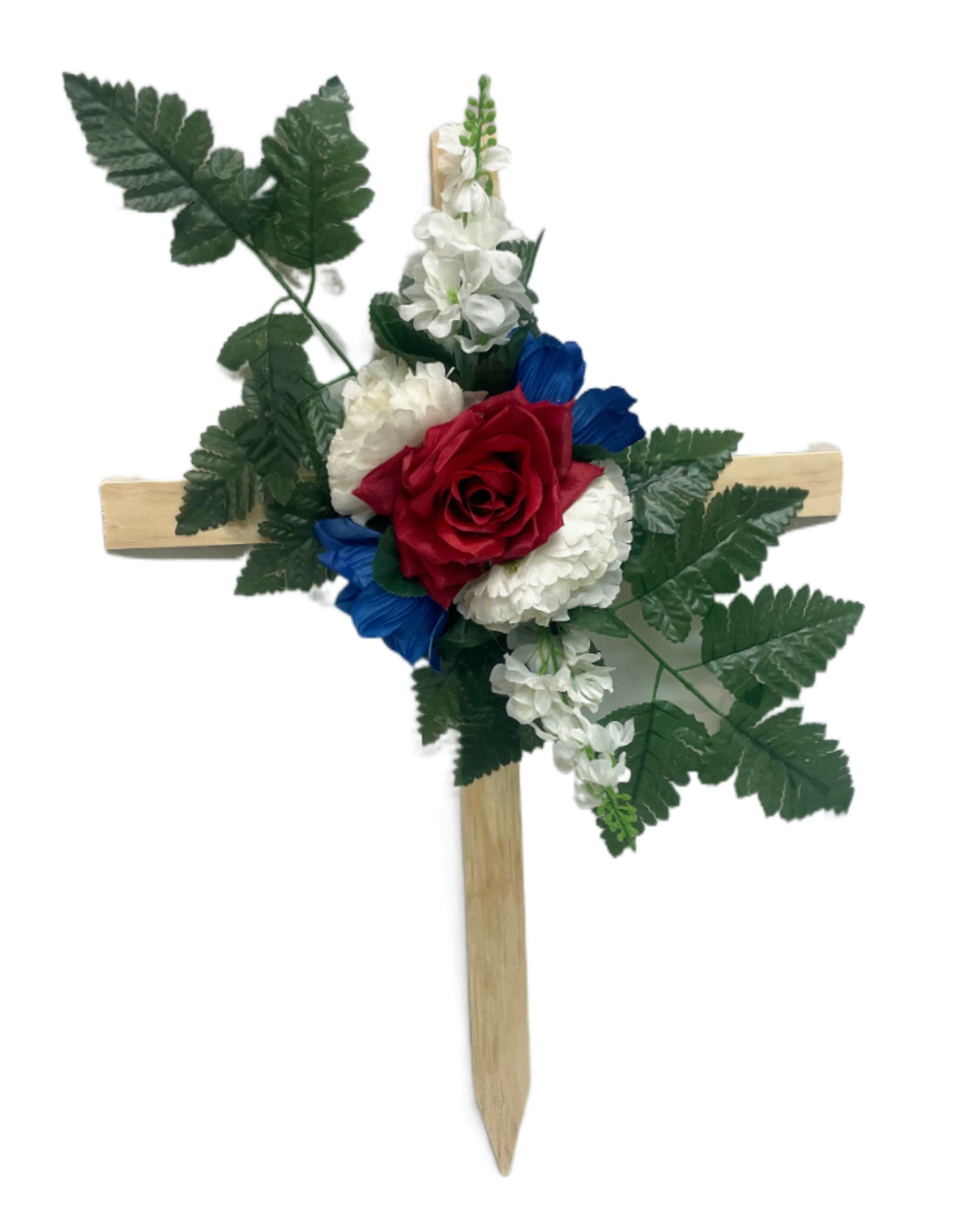 Red, White & Blue Floral Mix Natural Cross