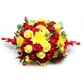 Large Yellow & Red Rose Floral Spray