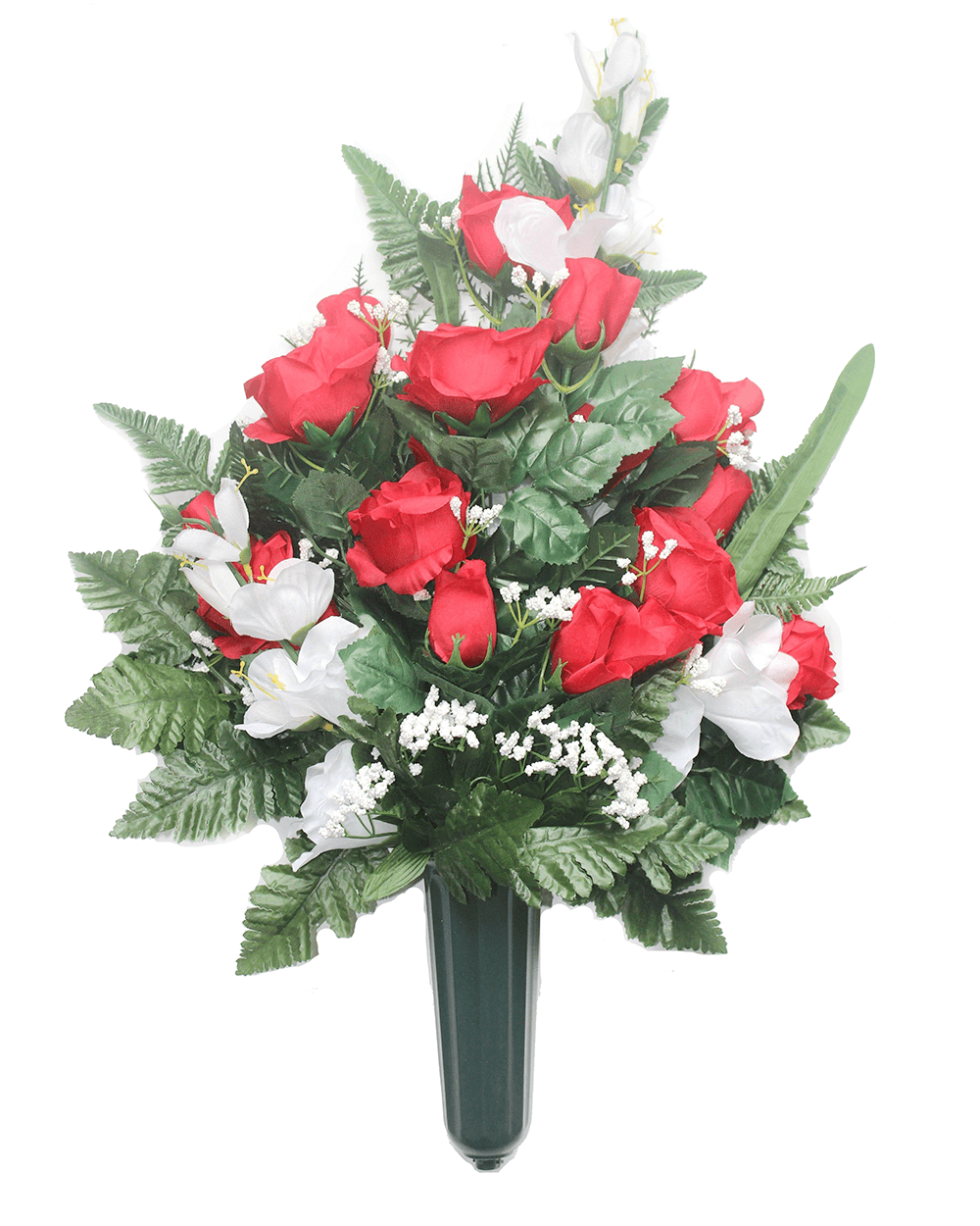 Red & White Floral Mix FORWARD-FACING Vase