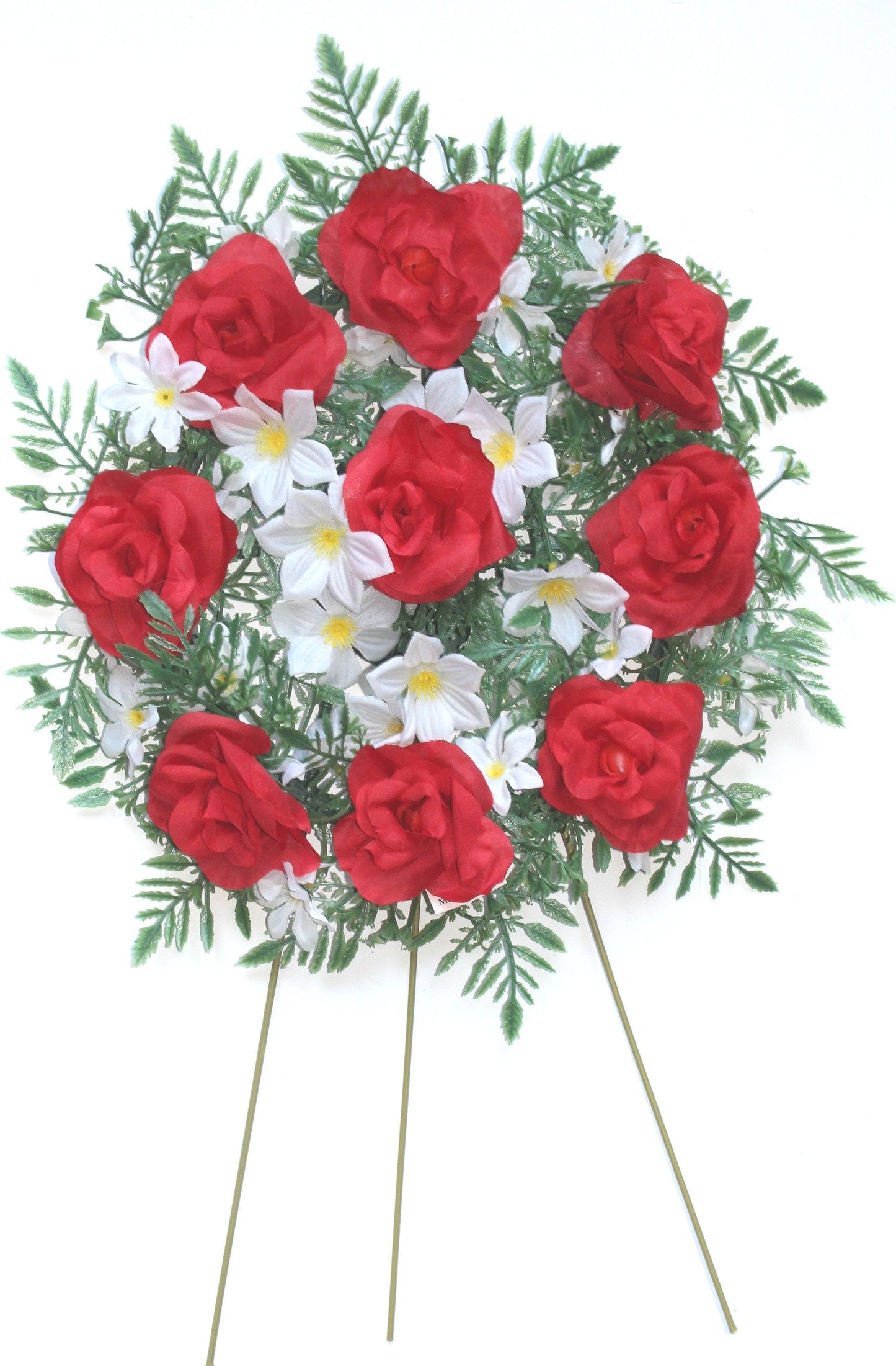 Wreath Pillow - Red and White- 12 Inch