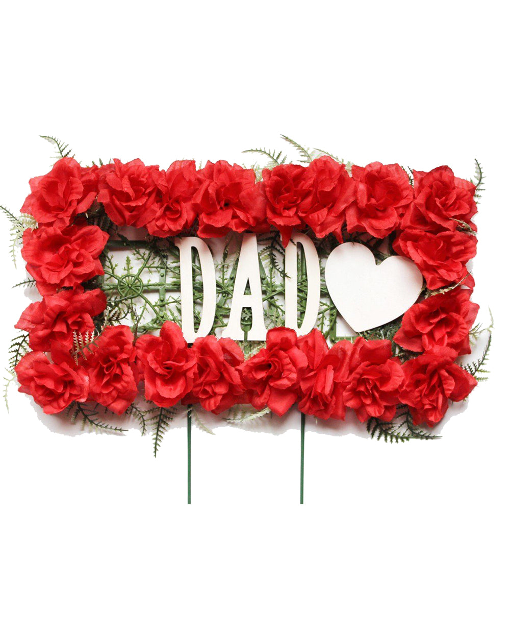 Red DAD with Heart Floral Pillow