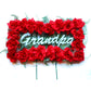 Red GRANDPA Floral Pillow