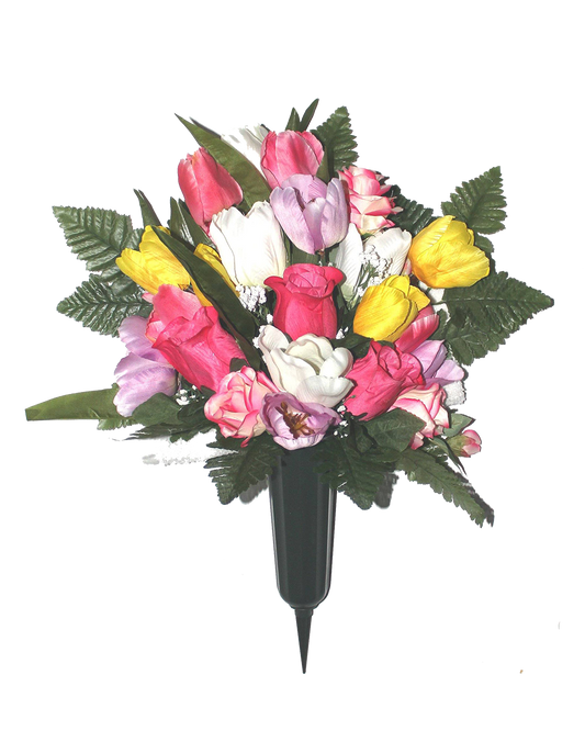 Standard Tulip & Rose FORWARD-FACING Vase
