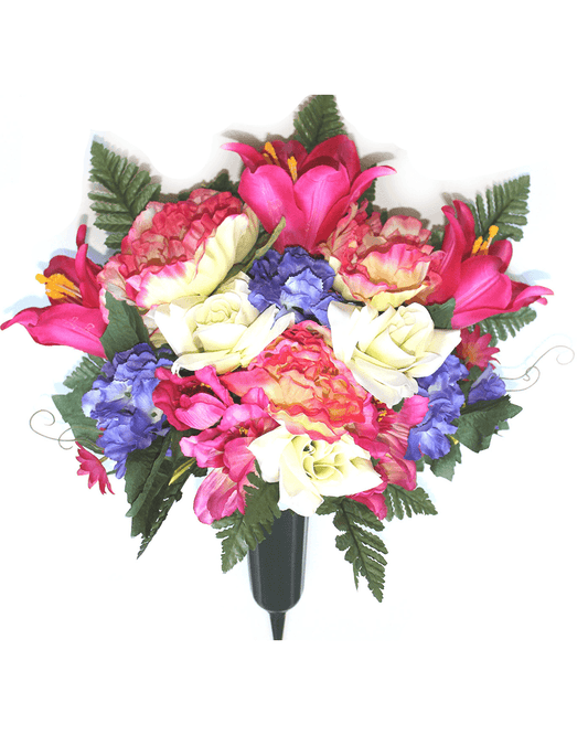 Pink, Purple & White Floral Mix FORWARD-FACING Vase