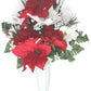 Poinsettia & Lily Christmas Mix FORWARD FACING Vase