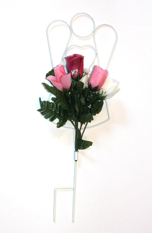 Angel Wire Stand with Pink and Red Roses