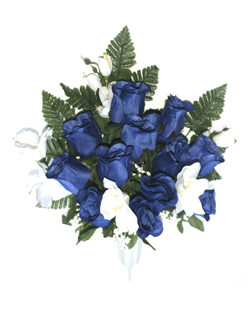 Blue & White Floral Mix FORWARD-FACING Vase