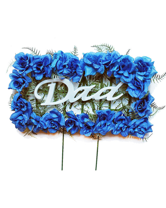 Blue DAD Floral Pillow