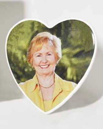 Personalized Ceramic Headstone Photo - Heart