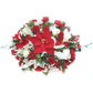 Large Red & White Poinsettia Christmas Mix Spray